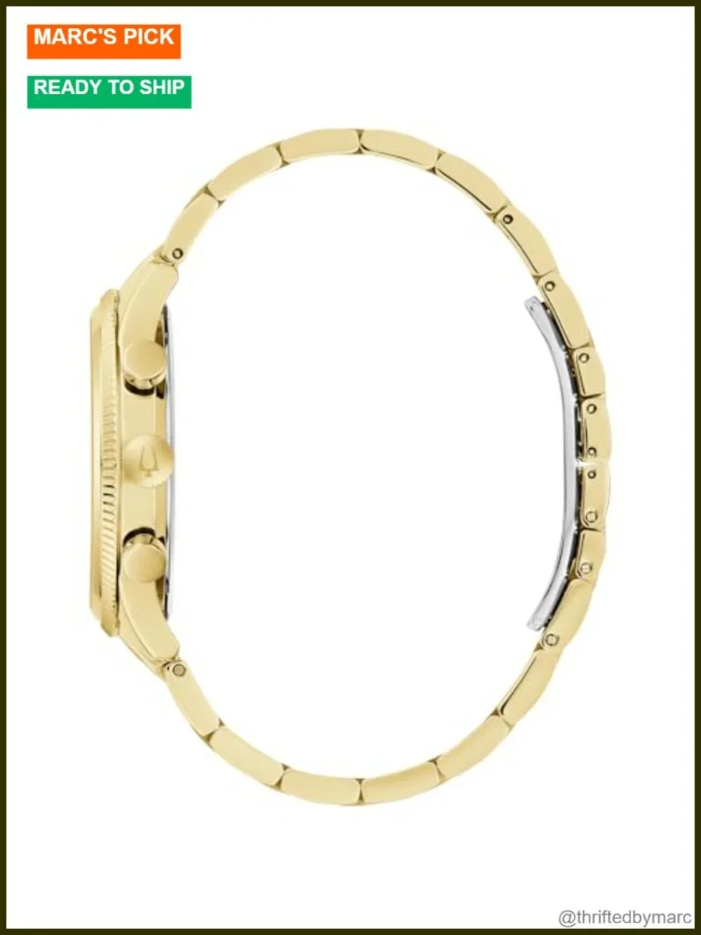 Men's Classic 6-Hand Chronograph Quartz Gold-Tone Stainless Steel Watch with